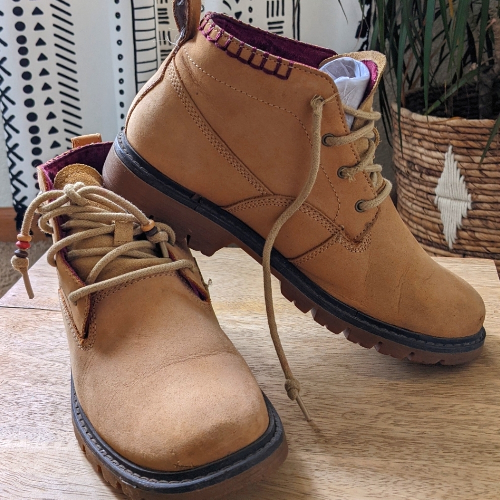 Women caterpillar boots.